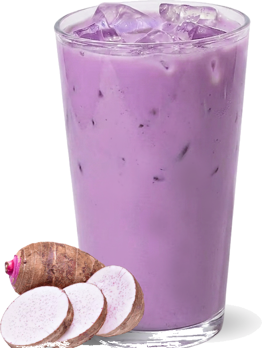 Thé vert au lait au taro